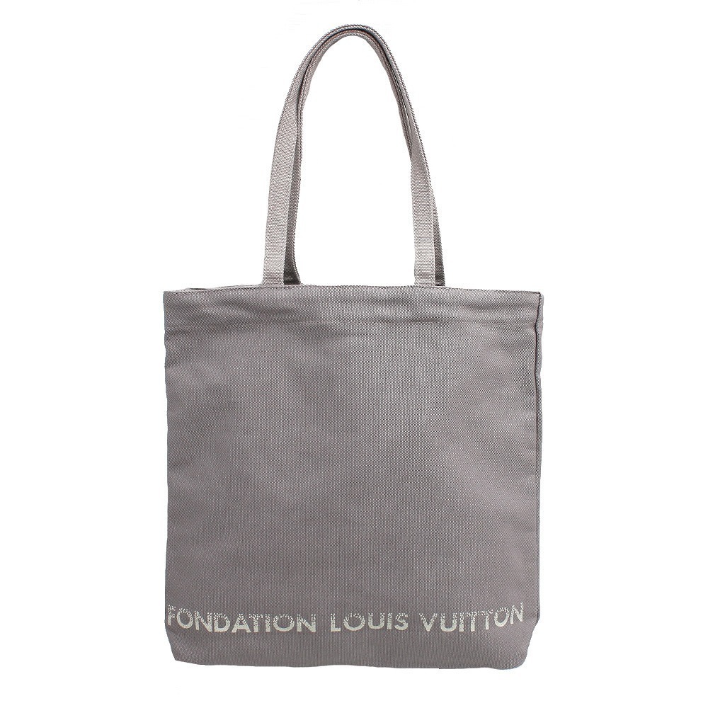 Louis Vuitton Cotton Simple Logo Handbag Gray